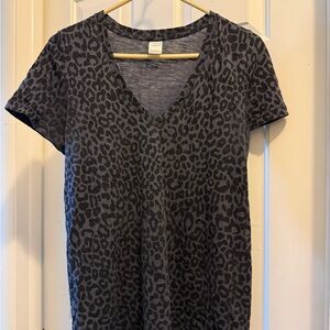 PINK Victoria's Secret Black Leopard V-Neck Tee